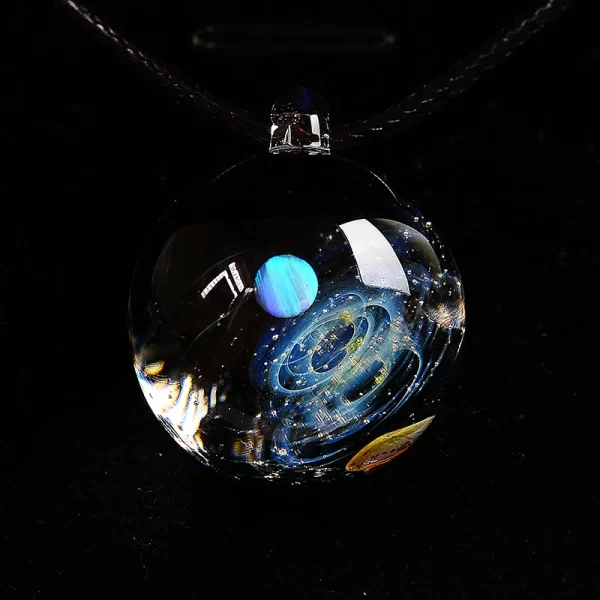 BOEYCJR Unique Opal Stone Universe Glass Planets Pendant Necklace Galaxy Rope Chain Solar System Necklace for Women Gift - Image 2