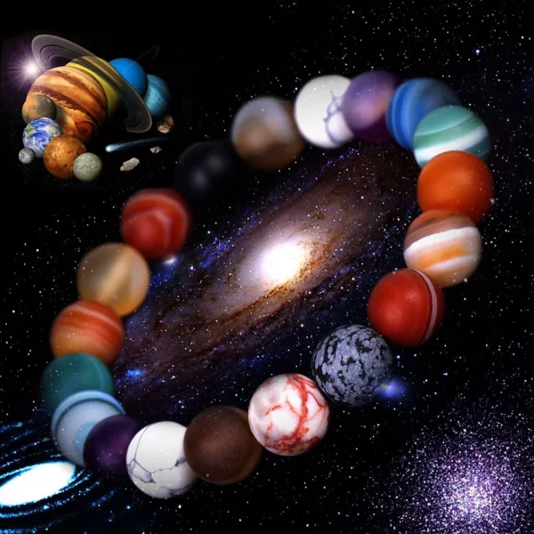 BOEYCJR Universe Planets Beads Bangles & Bracelets Fashion Jewelry Natural Solar System Energy Bracelet For Women or Men - Image 3