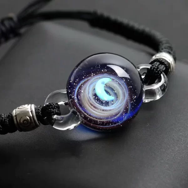 BOEYCJR Unique Opal Stone Universe Glass Bead Planets Moon Charm Bracelet Galaxy Rope Chain Solar System bracelet for Women - Image 3