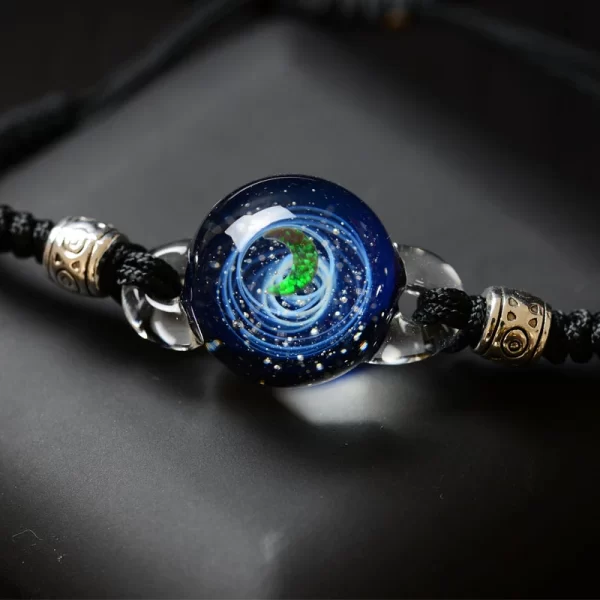 BOEYCJR Unique Opal Stone Universe Glass Bead Planets Moon Charm Bracelet Galaxy Rope Chain Solar System bracelet for Women - Image 4