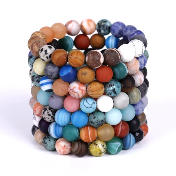 BOEYCJR Universe Planets Beads Bangles & Bracelets Fashion Jewelry Natural Solar System Energy Bracelet For Women or Men - Image 2